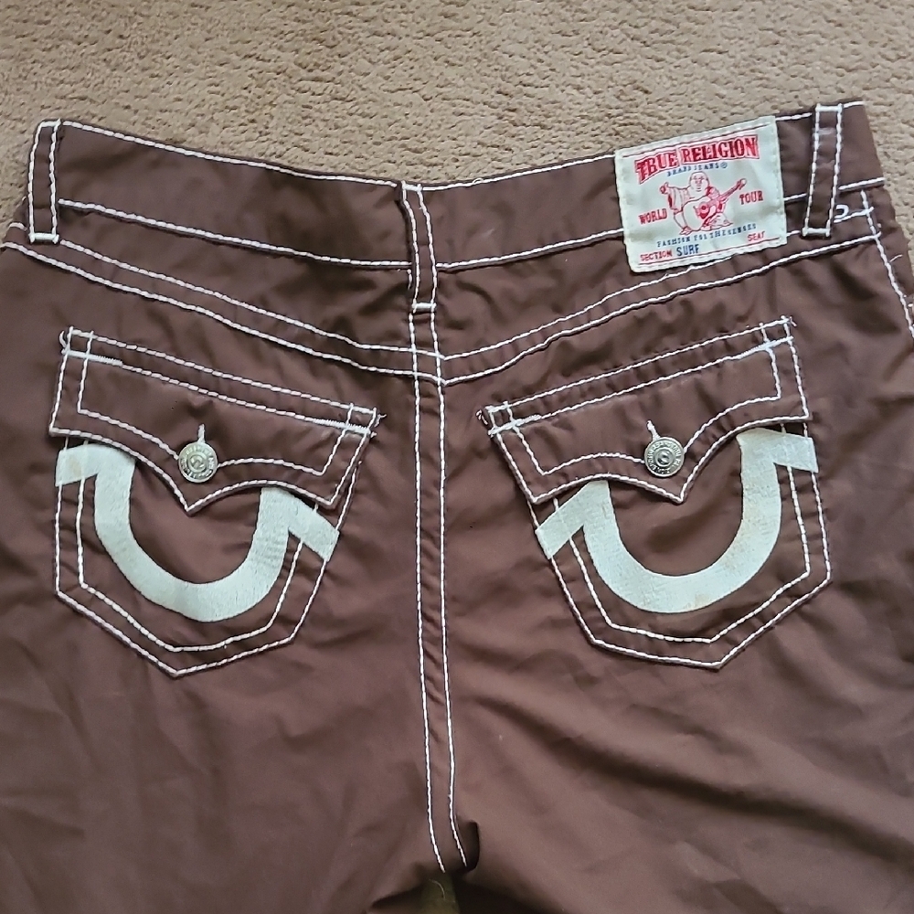 True Religion Brown Flat Front Shorts - Picture 14 of 14